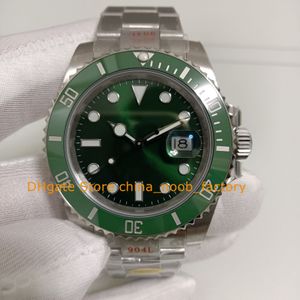 7 Color Mens Reloj automático Hombres 40 mm Esfera verde Luminoso Cerámica Bisel Buceo 28800 vph / Hz V12 Cal.3135 Movimiento 904L Acero Relojes deportivos Relojes de pulsera