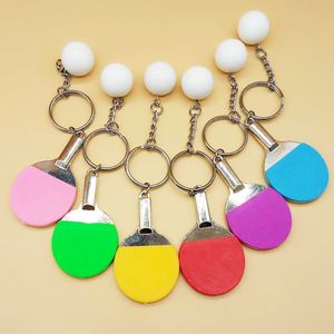 7 colores deporte Ping Pong pelota de tenis de mesa bádminton bola de bolos llavero con anilla para llaves llavero regalo de recuerdo