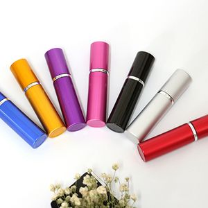 7 couleurs 10ML 5ml de haute qualité en aluminium solide verre lisse parfum cosmétique parfum vaporisateur Stomizer bouteille rouge à lèvres bouteilles vides tube