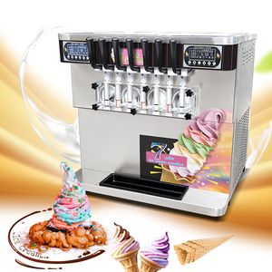 Livraison gratuite 7 saveurs Soft Ice Cream Machine Témoignage de crème lourde etl Gelato Frozen Gelato Sorme Maker de crème glacée-Tanks Uppper Refrigerated Full Transparent