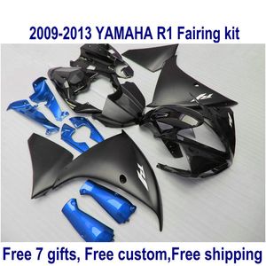 7 cadeaux gratuits kit de carénage pour YAMAHA R1 2009-2013 ensemble de carénages bleu noir mat YZF R1 09 10 11 12 13 HA63