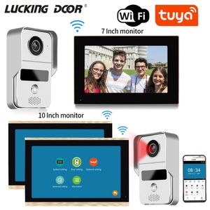 Sonnette vidéo Tuya de 7 pouces, sonnette de porte extérieure WiFi, étanche IP65, interphone pour maison intelligente, caméra de téléphone sans fil 240123