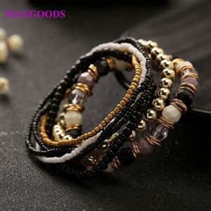 7 pièces/ensemble quatre saisons bohème multicouche bijoux en perles et femmes Bracelet élastique nouveau