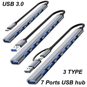 7 Ports USB TYPE C 3.0/3.1 HUB Multi Splitter Adapter OTG USB Power Adapter für PC Laptop mobile Festplatte Kartenleser