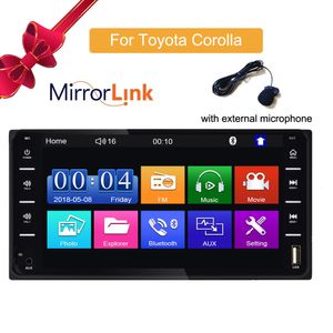 7" Car Radio Android/IOS MirrorLink Bluetooth USB MP5 Multimedia Player For Toyota Corolla Universal Auto Stereo with external Microphone