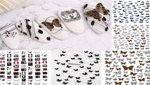 7 styles Lace Lace Leopard Couleur Couleur Butfly Nail Art Stickers Holographic 3D Gradient Butterflies One Decs Nail Manucure Deco7165635