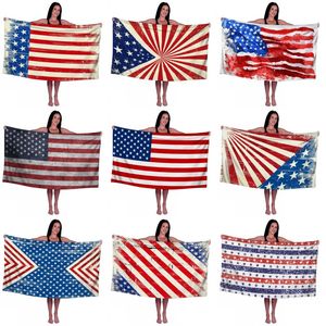 70 * 140cm drapeau américain serviette de plage impression 3D serviette de plage en microfibre à séchage rapide léger 4 juillet décoration du jour de l'indépendance