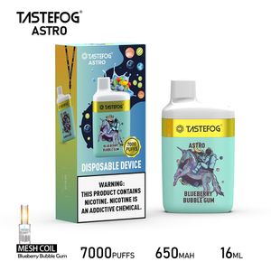 7000 Puffs Disposable Vape Tastefog Factory Wholesale E Cigarette Astro 12 saveurs en stock