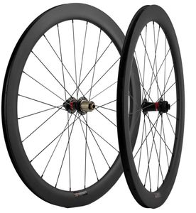 700C carbone roues 50mm profondeur 25mm largeur UD mat pneu frein à disque route vélo roues essieu ThruQR brochettes 7198927