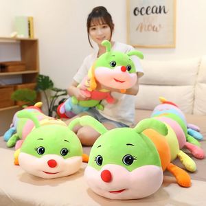 70110 cm encantador suave colorido peluche almohada niños niños juguetes rellenos gusano muñeca regalo de cumpleaños 240325