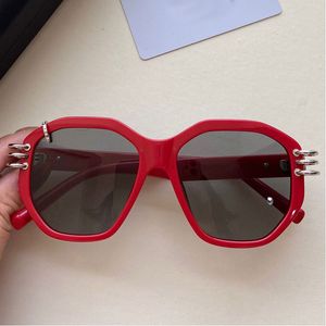 7176s gafas de sol para mujer gafas de fiesta de compras de moda marco rojo ovalado diseñador metal pequeño círculo de calidad superior con caja original