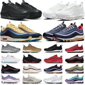 nike air max 97 airmax 97 Chaussures de course Hommes Femmes 97s Triple Black White Gold Silver Bullet Sean Wotherspoon South Beach Bred Red Leopard Hommes Baskets