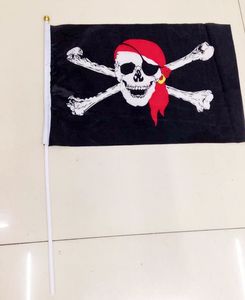 75D polyester tissu Halloween pirate drapeau main drapeau fanion chaîne drapeaux partie décorer