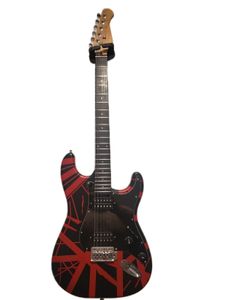 78 Eruption Frankenstein Variant Black And Red Tribute Guitar Rayé H Guitare guitares électriques