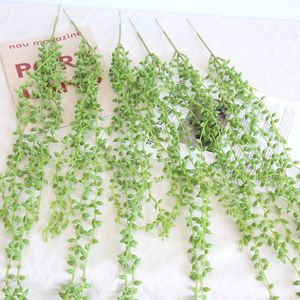 78cm Artificial Teardrop Succulent plants wall Hanging Bean Vine Flores Rattan For Home Decoration diy wreath Fake Flowers