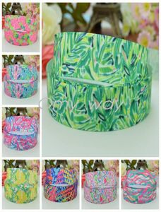 78quot22mm Lilly Flowers Butterfly Imprimé Ribbon Grosgrain Decoration Decoration bricolage Fabriqué à la main OEM 50YD9351594