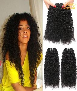 7A Brésilien Vierge Humain Crépus Bouclés Extension de Cheveux Brésilien Péruvien Malaisien Indien Cheveux Humains Weave Bundles Machine Double W8447008