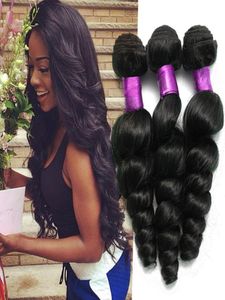 7A Malaisienne Vierge Cheveux Lâche Vague cheveux 4 pcs Lot Brut Cheveux Humains Armure Non Transformés Malaisien lâche vague Couleur 1b Malaisien Lâche W5513078