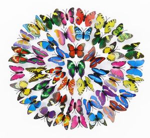 7cm 200pcs 3D Butterfly Decoration Stickers Wall Simulation Stéréoscopique papillons PVC Autocollants muraux amovibles papillons DBC B8807514