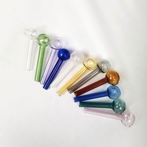 7 cm Pyrex verre brûleur à mazout tuyau narguilé Tobcco herbe sèche coloré eau main tuyaux fumer accessoires verre Tube