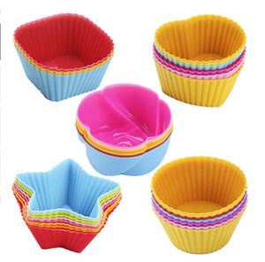 7 cm Silicone Coupe Coupe Gâteau Moules De Cuisson Doublure Chocolat Muffin Doublures Jelly Pudding Pan Coupe Partie Accessoire Cuisson Tasses Moule 8 Couleurs