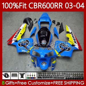 Corps OEM pour HONDA CBR 600RR 600F5 600CC 03-04 Carrosserie 71No.152 CBR 600 RR F5 CC CBR600RR 03 04 CBR600F5 CBR-600 CBR600 RR 2003 2004 Moule à injection Carénages Repsol bleu