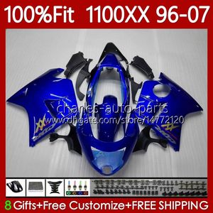 Corps de moulage par injection pour HONDA usine bleu Blackbird CBR1100 CBR 1100 XX CC 1100XX 96-07 114No.4 CBR1100XX 1996 1997 1998 1999 2000 2001 1100CC 02 03 04 05 06 07 Carénage