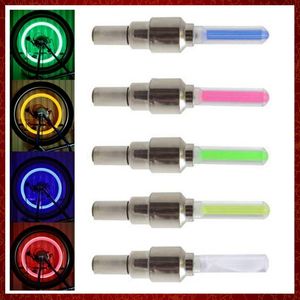 1USD Flash LED Neumático Luz Rueda de bicicleta Tapa de válvula Luces Coche Bicicletas Bicicleta Motocicleta Moto Rueda Neumático Lámpara Luz de moda 9 colores Azul Verde Rojo Amarillo Multicolor