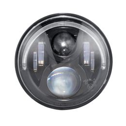 Phare de projecteur LED rond 7 pouces 36 W avec anneau Halo Angel Eye Hi-Lo faisceau H4 canbus harnais 12 V/24 V pour Touring Softail