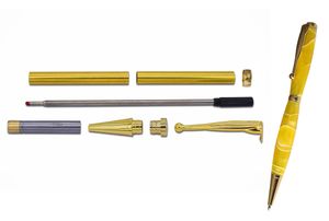 Kits de stylos tournants Slimline de 7 mm, or, argent, bronze à canon, or rose, multi-finitions, vierges, à assembler soi-même, projets de menuiserie faits à la main, kits de fabrication de stylos
