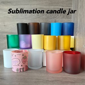 7 oz Sublimation Verre Dépoli Bougie Pot Bougeoir Blanc Bouteille D'eau DIY Transfert De Chaleur Bougie pot en gros