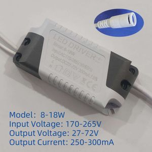 8-18W d'alimentation d'alimentation Transformateurs d'éclairage pour les lumières LED LED LECT PANNEAU PRANQUE CONNECTEUR DC