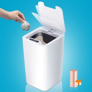 8.5L Smart Sensor Trash Can Automatic Household Electronic Trash Can Kitchen Trash Bin Toilet Waterproof Narrow Seam Sensor Bin 220408