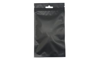 8.5x13cm avant mat transparent placage feuille ziplock sac, couleur mylar étui de téléphone pochette d'emballage refermable, pack montre sac noir