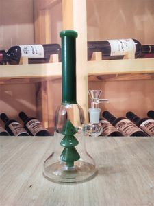 8.7 pulgadas Árbol de Navidad verde Bong de vidrio Tubería de agua Bubbler Hookah Heady Oil Dab Rigs Percolador Shisha para fumar