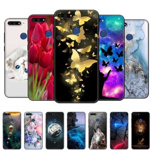 Pour Honor 7C 5.7 pouces étui silicone souple TPU couverture arrière de téléphone Huawei Honor 7c Aum-L41 Coque de protection pare-chocs noir étui en Tpu