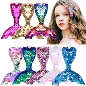 8 colores moda creativa lentejuelas niña niños pinzas para el cabello suministros de fiesta diseño Arco Iris lentejuelas pelos lazos para niñas entrega gratuita