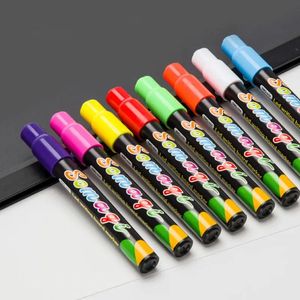 8 couleurs surligneur marqueur de craie liquide fluorescent stylo néon pour tableau d'écriture LED tableau noir peinture sur verre Graffiti bureau Su 231220