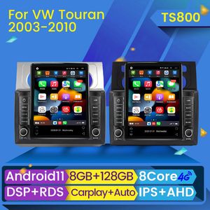 Reproductor Multimedia de Radio y DVD para coche de 8 núcleos, autorradio Android 11 para Volkswagen VW Touran 1 2003-2010 estilo Tesla IPS Navi GPS 2 Din BT