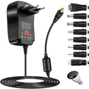 Adaptateur d'alimentation multifonction 8 en 1 3V/4.5V/5V/6V/7.5V/9V/12V, tension réglable, adaptateur universel 30W, prise EU US AU UK, chargeur USB