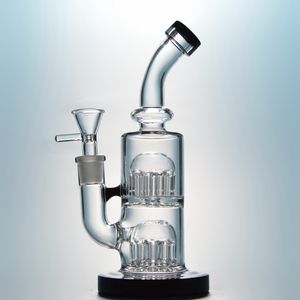 8 pouces 12 bras arbre Perc plates-formes pétrolières narguilés verre épais bang double arbre percolateur Dab Rig avec 14mm joint conduites d'eau barboteur tuyau YQ01