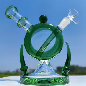 8 pouces vert germe bijou tabac tuyaux filtre épais verre eau bangs fumer cire tuyau d'eau narguilé accessoires avec bol de 14mm