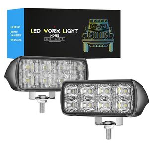 Lampe de travail à 8 LED, lampe clignotante puissante avec support de montage réglable, ampoule de voiture à LED étanche, réflecteur froid, feux de travail 10W