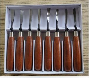 Ensemble de 8 couteaux à découper en bois, ciseaux de charpentier, outils de couteaux à bois