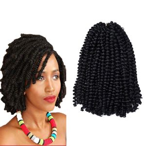 8" Ombre Spring Nubian Twists Crotchet Braids Hair Pre Stretched Spring Twist Afro Fluffy Hair Burgundy Braid Spring Twist