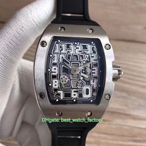 8 relojes de estilo de alta calidad 38 mm x 48 mm RM67-01Ti Esqueleto extraplano Oro rosa de 18 k Cristal de zafiro Transparente Mecánico Automati311w