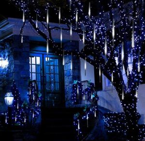 Guirlandes lumineuses Led de pluie de météores, 8 Tubes, guirlandes de rue, décorations d'arbre de noël pour l'extérieur, lumières de jardin féeriques du nouvel an D2.5