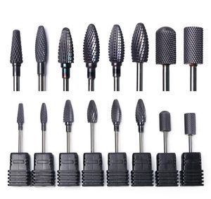8 types Black Tungsten Carbide Nail Drill Bits Electric Milling Cutters Manucure Machines matériel Pédicure Buff Tools Trhg01084545413