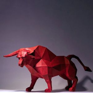 80 cm de long bonne chance Bull Cow Home Decor Room Decoration 3D Papier Modèle Paper à la main Papercraft Origami Art Toys for Children 231227