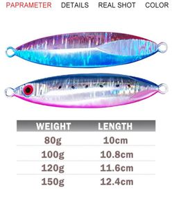 80G 100G 120G 150G Lento plano de otoño plano vertical señora de agua de agua salada señuelos de pesca artificial jigging para atún pez king pez salmon4520716